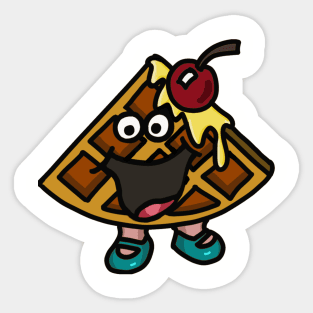 Waffling Waffle character Sticker